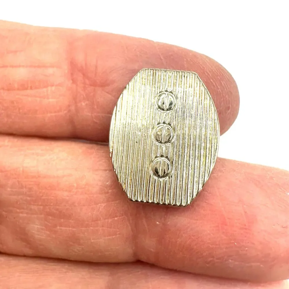 Cuff Links Silver tone Set of 2 Mens Tie Button Shirt Accessory Suit Unbranded
